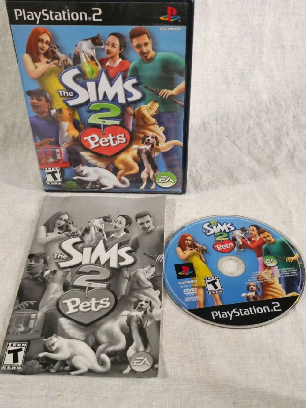 The Sims 2 Pets PS2 PlayStation 2 2005 Complete W/ Manual CIB Disc Good Tested